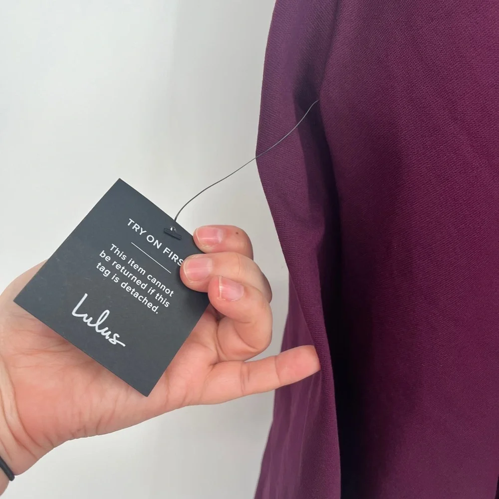 Lulus Love Galore Plum Spaghetti Strap Fit & Flare Skater Mini Dress NWT Sz L - Picture 10 of 12
